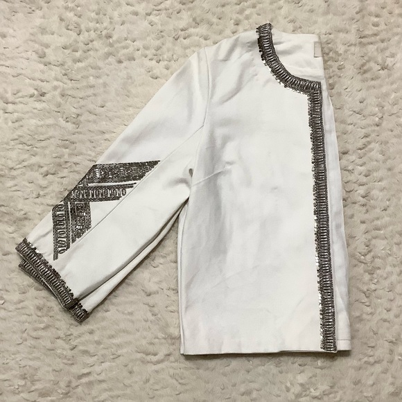 BA&SH [RARE] Luna Metal-Embellished Ivory Jacket - Size 3 (10) - Picture 7 of 15